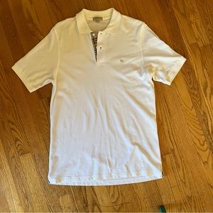 Men’s Burberry Polo White Medium EUC